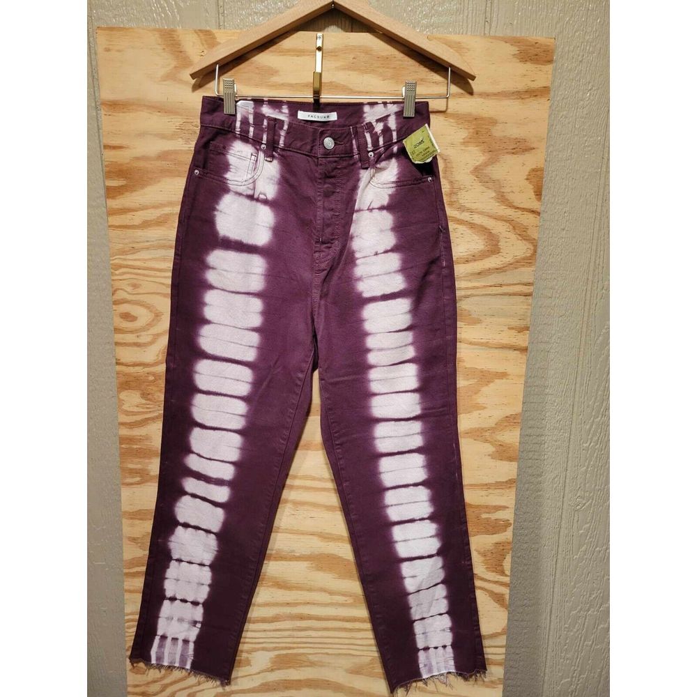 PacSun High Waisted Womens Straight‎ Leg Jeans Size 27 Button Fly Tie Dye